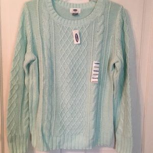 NWT Pastel Green Old Navy Cable Knit Sweater Large